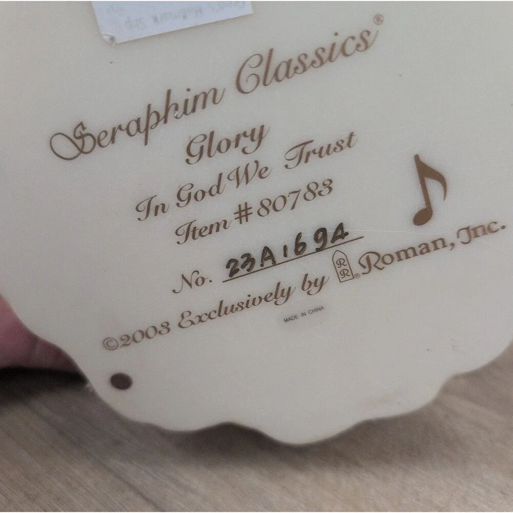 Seraphim Classics Heaven On Earth Glory “ In God We Trust “ Item #80783 W/ Box